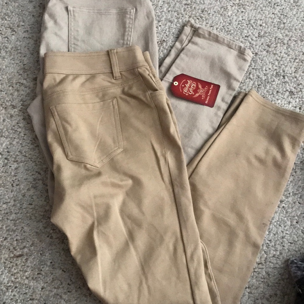 2 pairs of Khaki skinnys